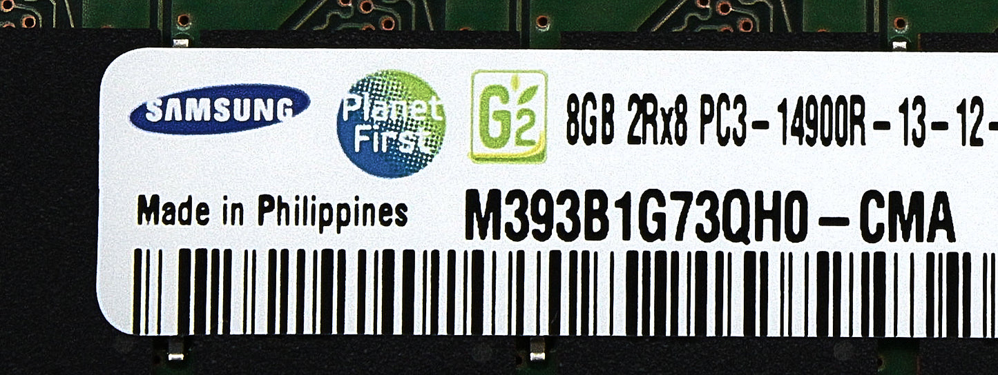 Dell M393B1G73QH0-CMA 8GB PC3-14900R DDR3-1866 2RX8 ECC, Used