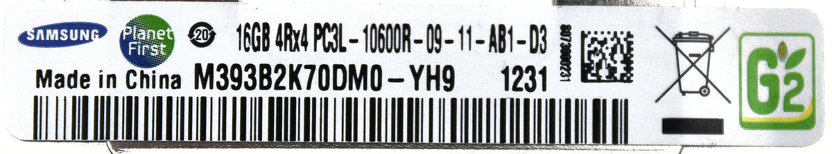 Dell M393B2K70DM0-YH9 16GB PC3L-10600R DDR3-1333 4RX4 ECC, Used