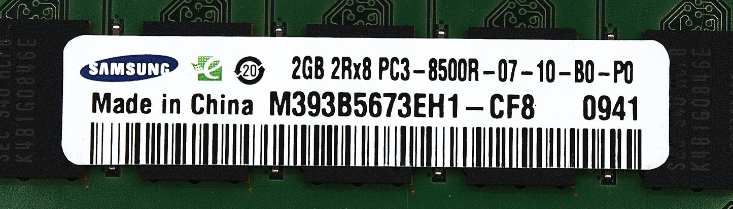 Dell M393B5673EH1-CF8 2GB PC3-8500R DDR3-1066 2RX8 ECC, Used