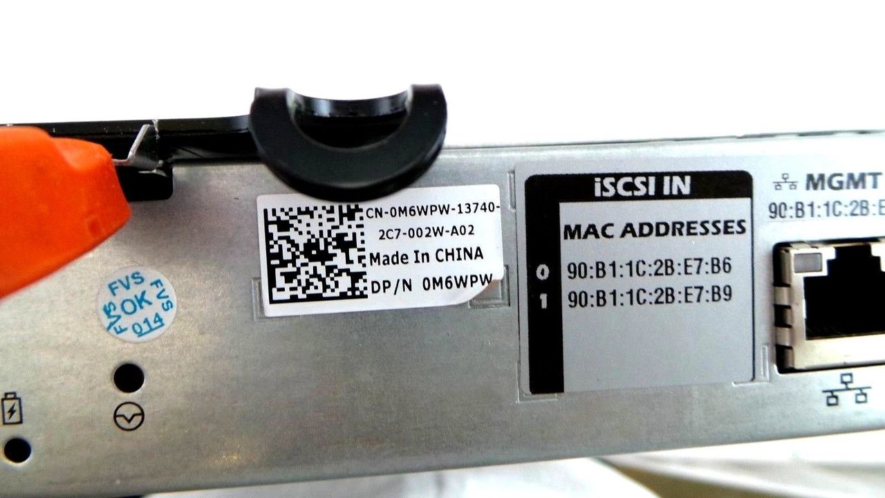 Dell 0M6WPW PowerVault MD3600I Dual Port 10GB Controller Module, Used