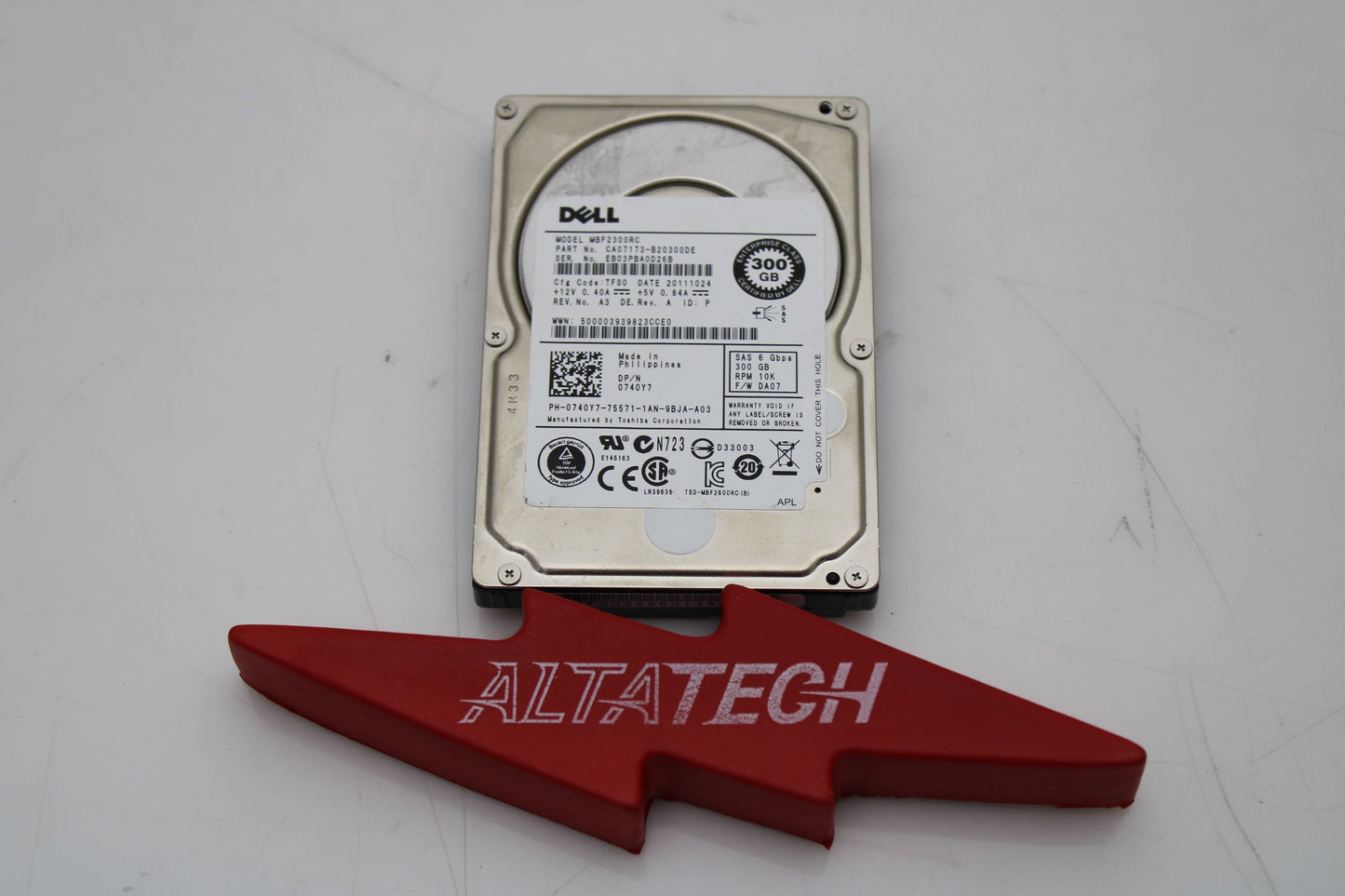 Dell MBF2300RC-DELL Dell MBF2300RC 300GB 10K SAS 2.5 6G HDD Toshiba CA07173-B20300DE Hard Disk Drive, Used
