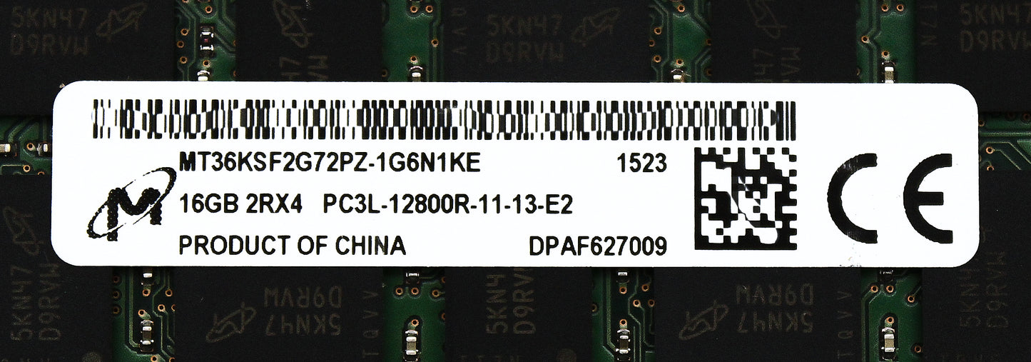 Dell MT36KSF2G72PZ-1G6N1 16GB PC3L-12800R DDR3-1600 2RX4 ECC, Used