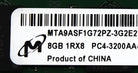 Dell MTA9ASF1G72PZ-3G2E2 8GB PC4-25600AA DDR4-3200 1RX8 ECC, Used