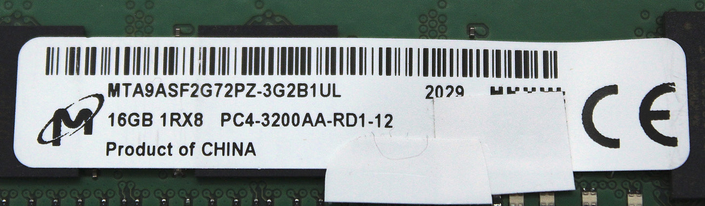 Dell MTA9ASF2G72PZ-3G2B 16gb 1rx4 Ddr4 Sdram Rdimm Memory, Used