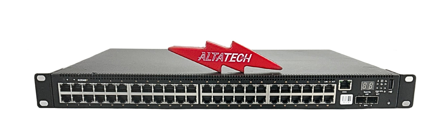 Dell N2048P 48 Port 1G Base-T 2x SFP+ Uplink PoE Managed Network Switch, Used