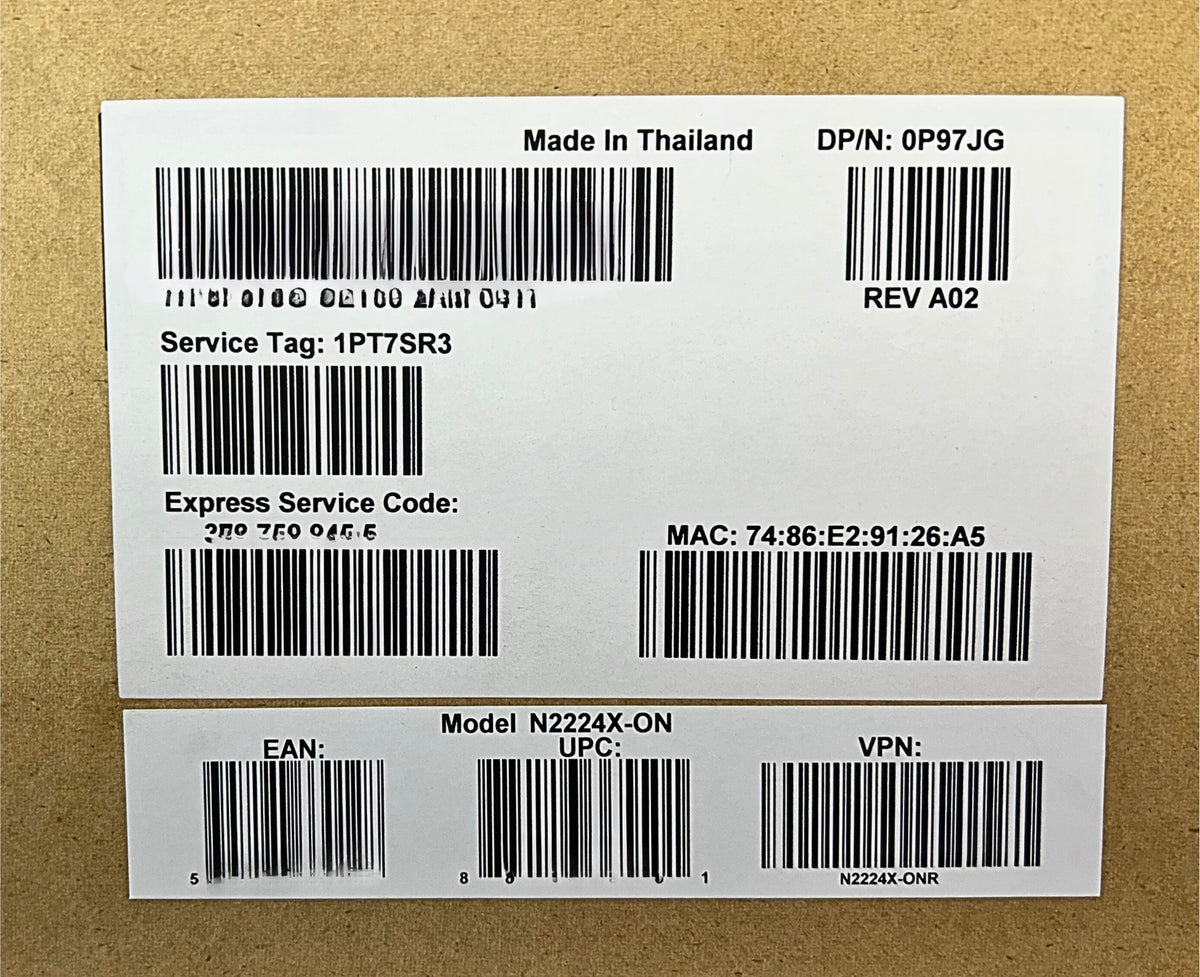 Dell N2224X-ON New In Box Power-Switch P97JG24x 2.5GbE 4x SFP28 25GbE 2x QSFP+ 40, New Sealed