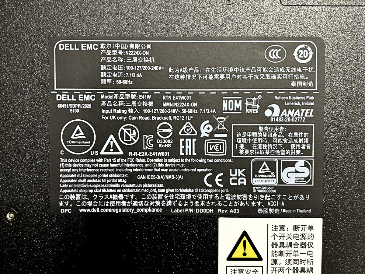 Dell N2224X-ON New In Box Power-Switch P97JG24x 2.5GbE 4x SFP28 25GbE 2x QSFP+ 40, New Sealed