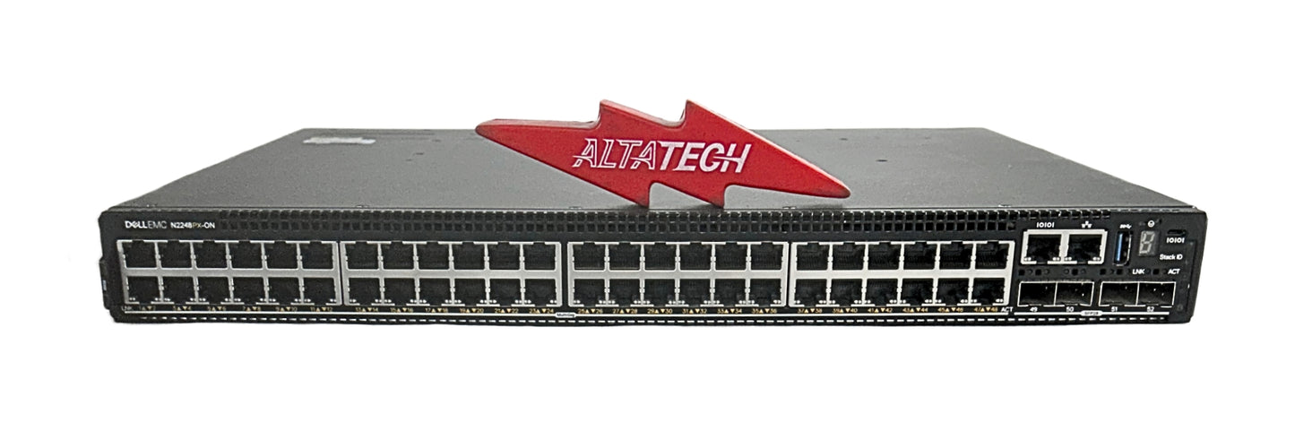 Dell N2248PX-ON 48 Port 2.5GbE 4 Port SFP28 Uplink UPoE Managed Switch, Used