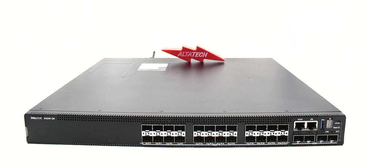 Dell N3224F-ON Dell N3224F-ON 24x1G SFP+ 4x10G SFP+ 2x100G QSFP28 1xAC PSU, Used