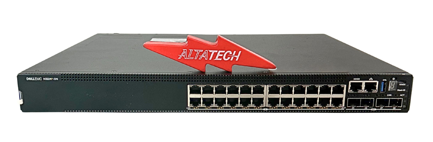 Dell N3224P-ON Dell N3224P-ON 24P 1GbE PoE+ 4P SFP+ 2P QSFP28 Switch, Used
