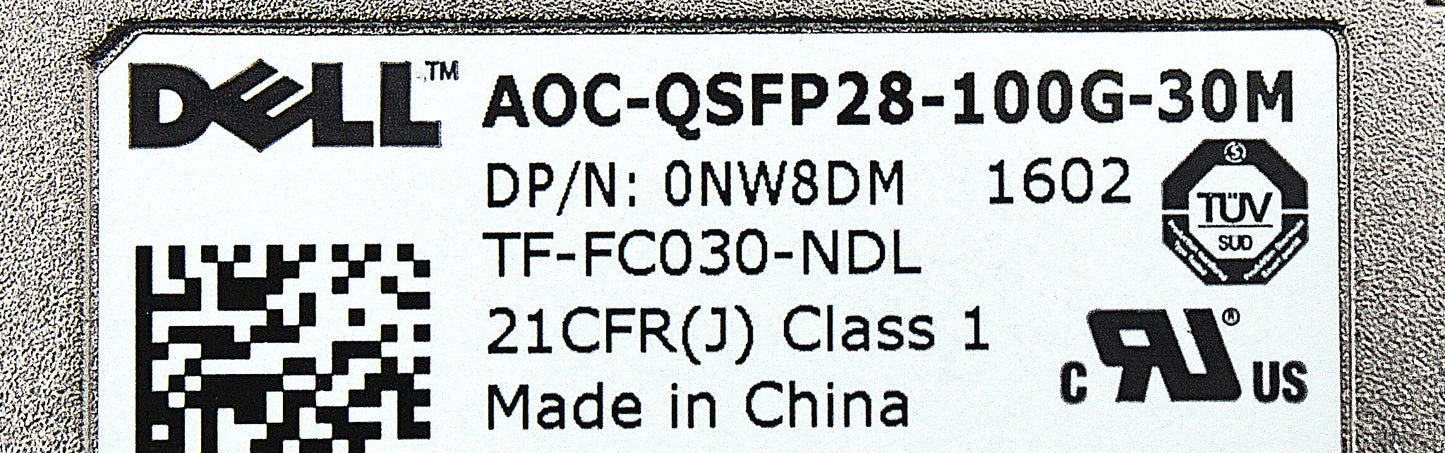 Dell NW8DM 100GB QSFP28 TO QSFP28 AOC CBL, Used