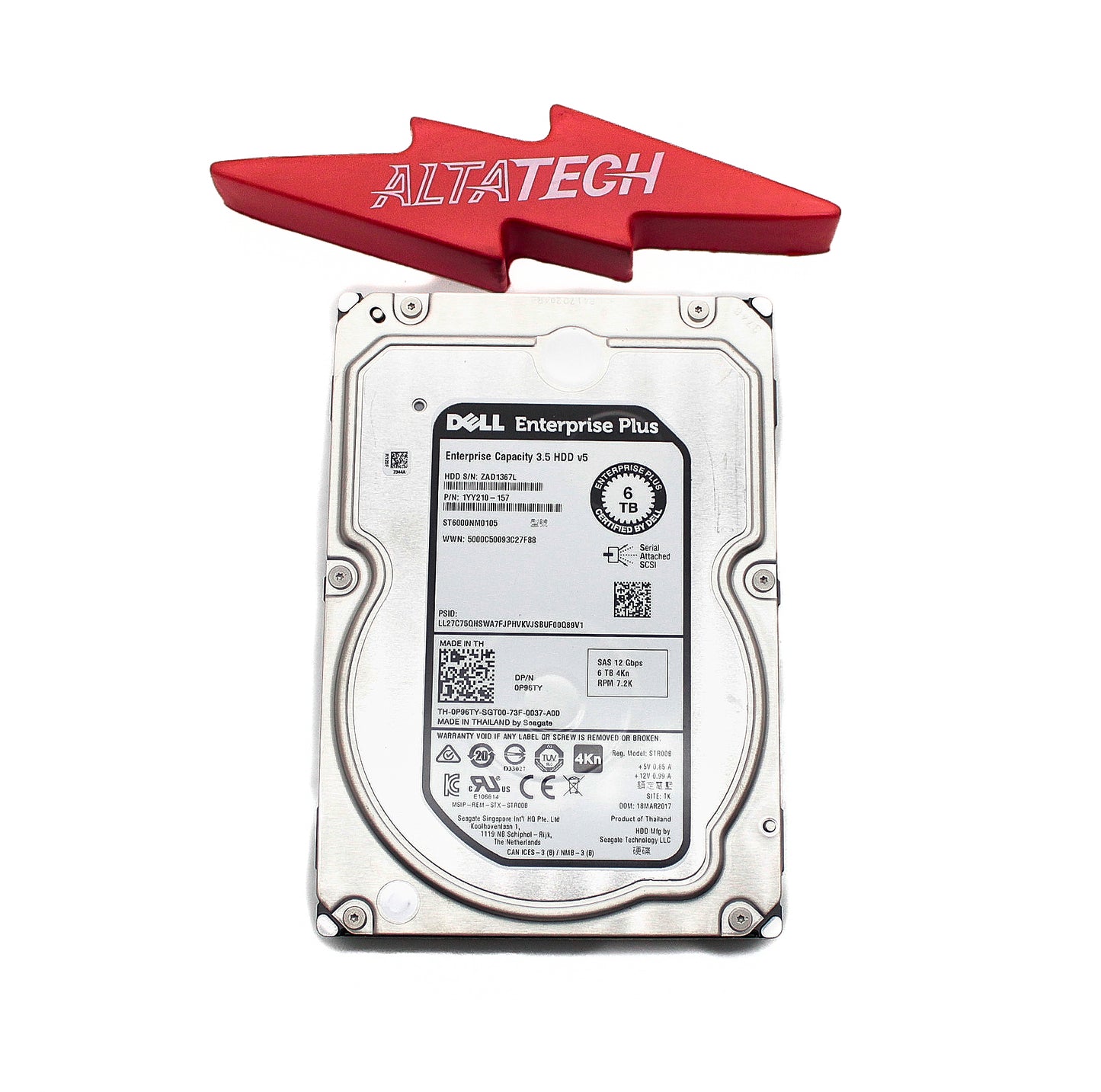 Dell P96TY-EQL 6TB 7.2K SAS 3.5 12G 4K ST6000NM0105 / 1YY210-157 EP+, Used