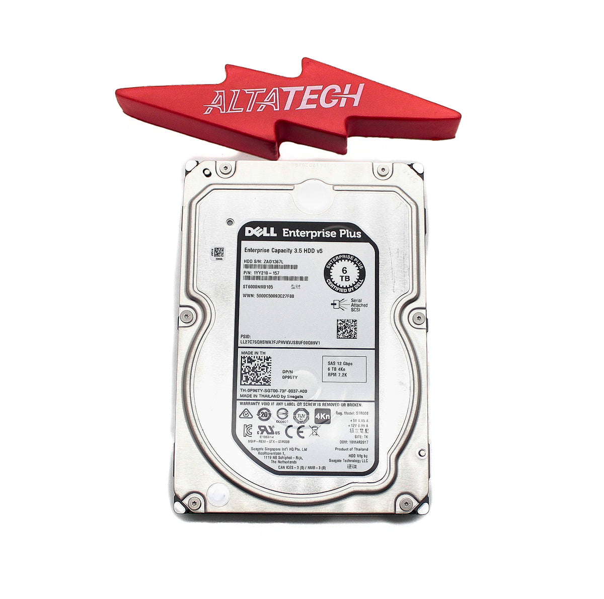 Dell P96TY-EQL 6TB 7.2K SAS 3.5 12G 4K ST6000NM0105 / 1YY210-157 EP+, Used