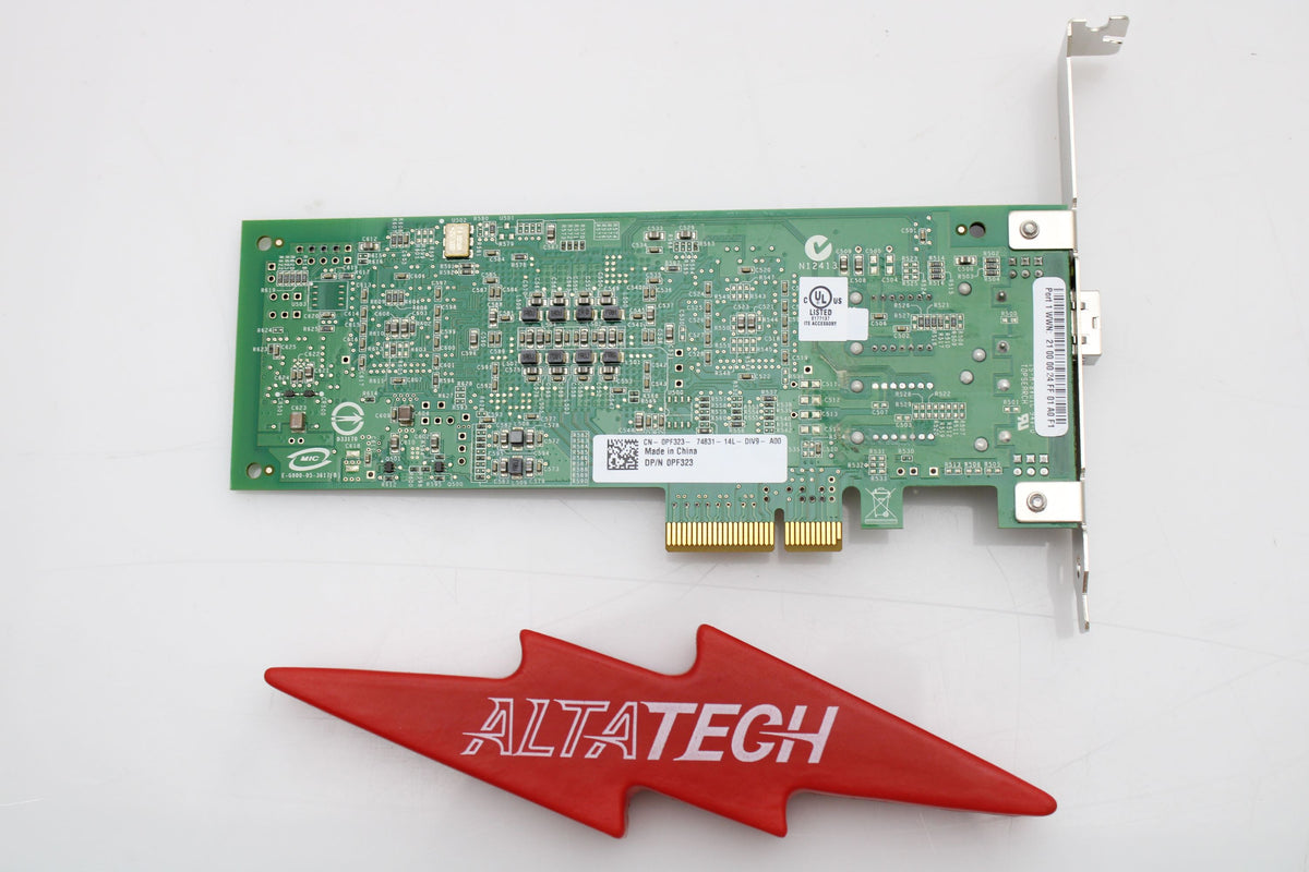 Dell PF323 QLogic 4GB Single Port PCI-E FC HBA, Used