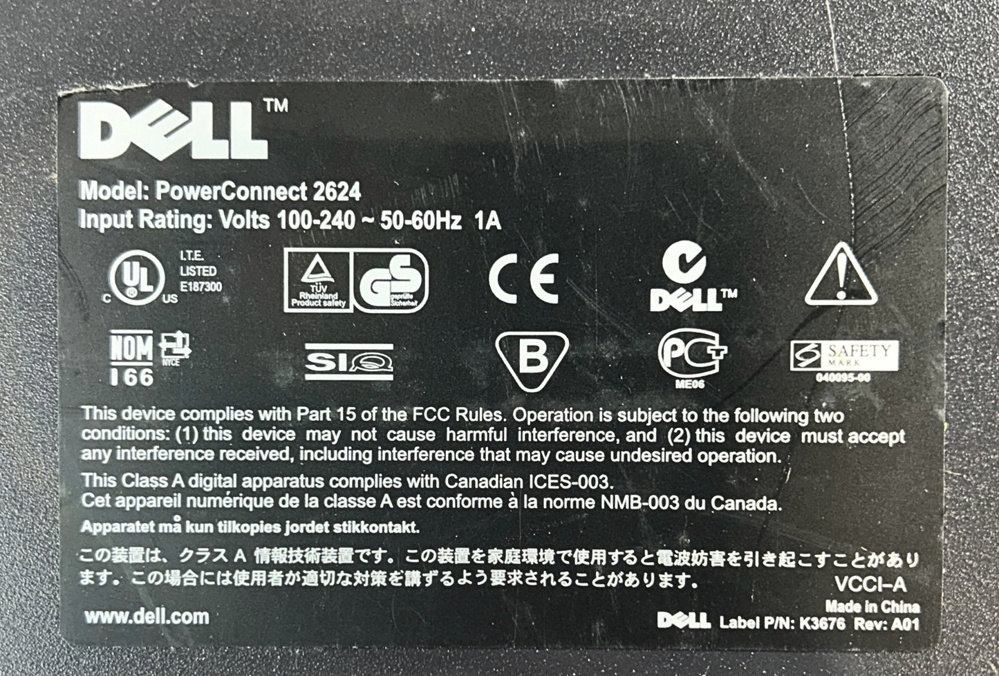Dell PowerConnect 2624 24 Port Gigabit Managed Ethernet Switch, Used