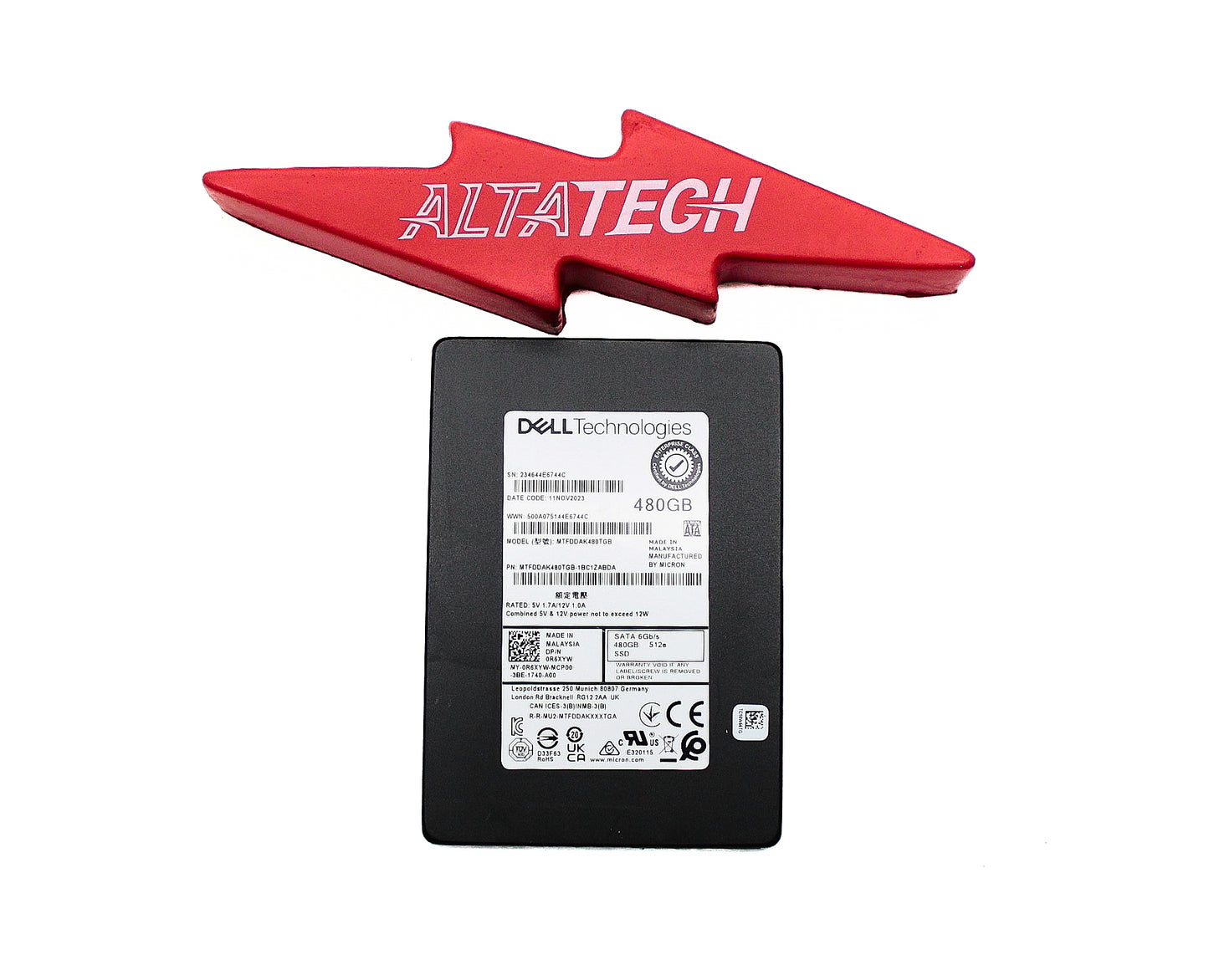 Dell R6XYW 480GB SSD SATA 2.5 6G MU, Used