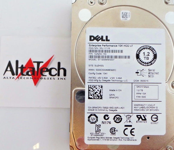 Dell 0RMCP3 1.2TB 10K SAS 2.5" 6G, Used