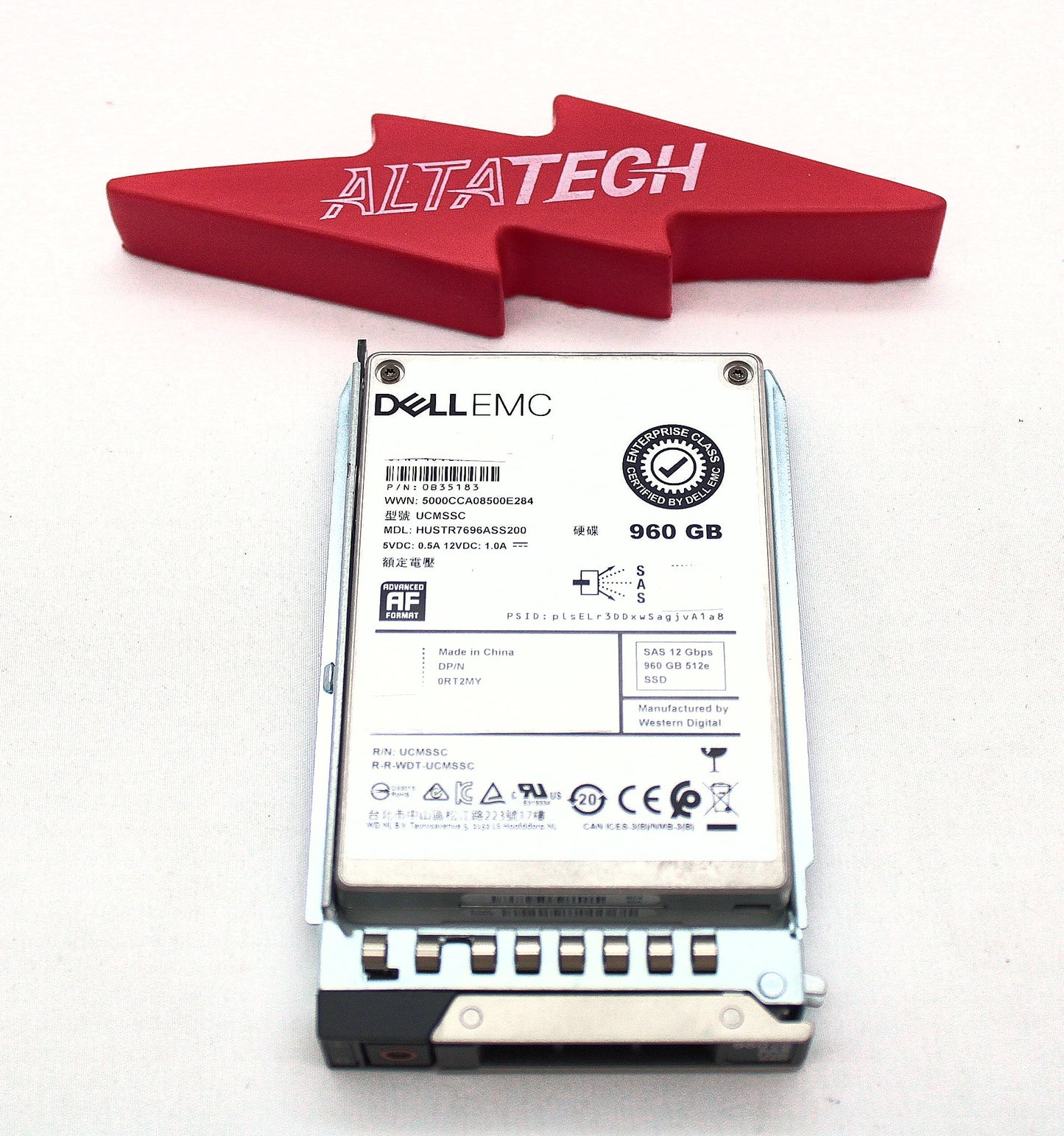 Dell RT2MY 60GB SSD SAS 2.5 12G RI HUSTR7696ASS200 / 0B35183 G14 TRAY, Used