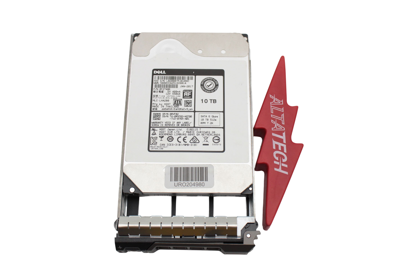 Dell RVFR2 10TB 7.2K SATA 3.5 6G HDD, Used