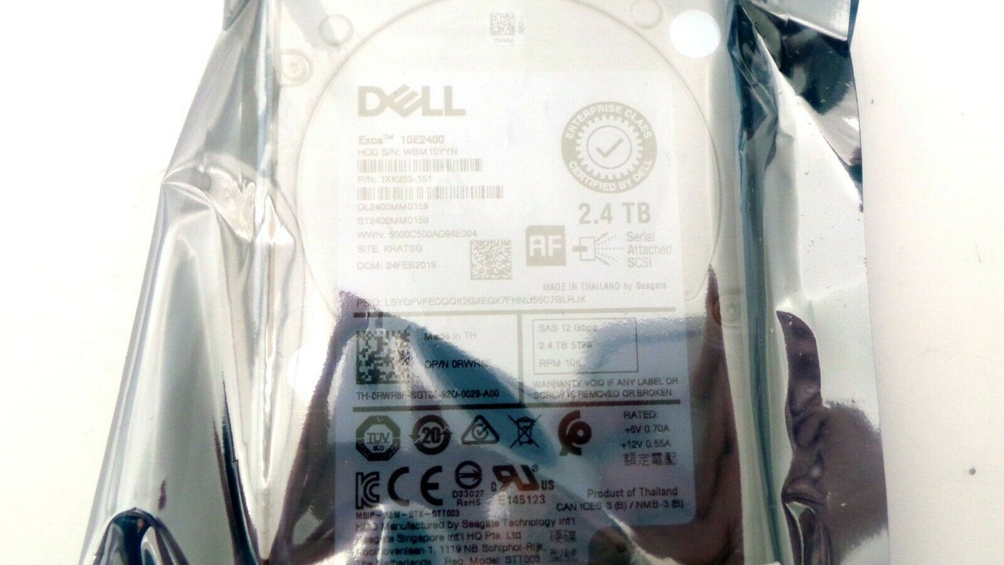 Dell RWR8F_NOB 2.4TB 10K SAS 2.5" 12G, New Open Box