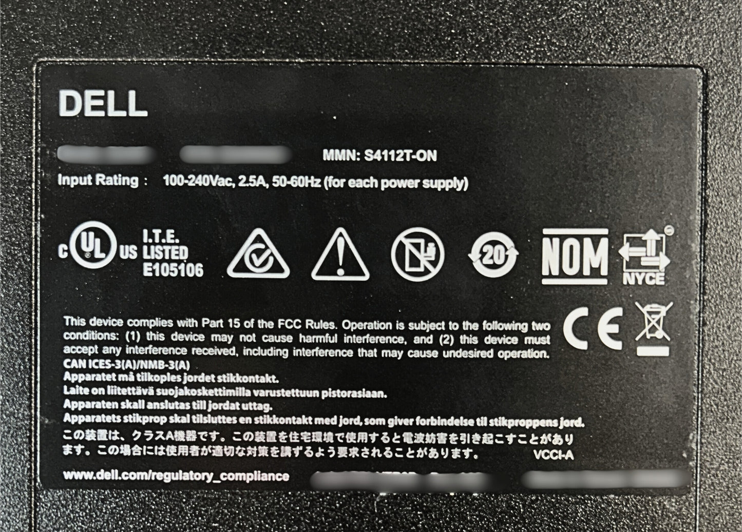 Dell S4112T-ON 12-Port 10G-T 3x 40G-SFP28 Uplink OS10 Network Managed Switch, Used