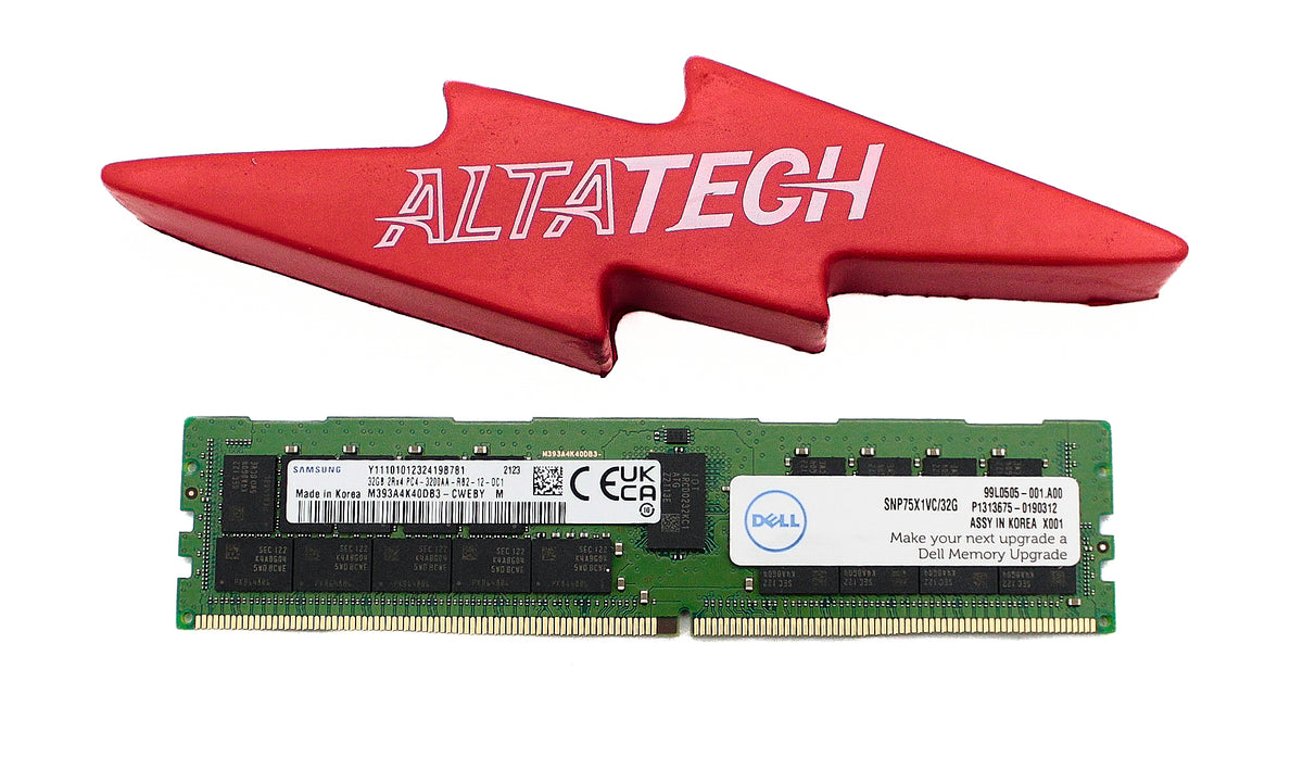 Dell SNP75X1VC/32G_NEW 32GB PC4-25600AA DDR4-3200 2RX4 ECC, New No Box