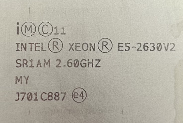 Dell SR1AM 2.6GHZ/15MB/80W/ 6C PRC, E5-2630V2, Used