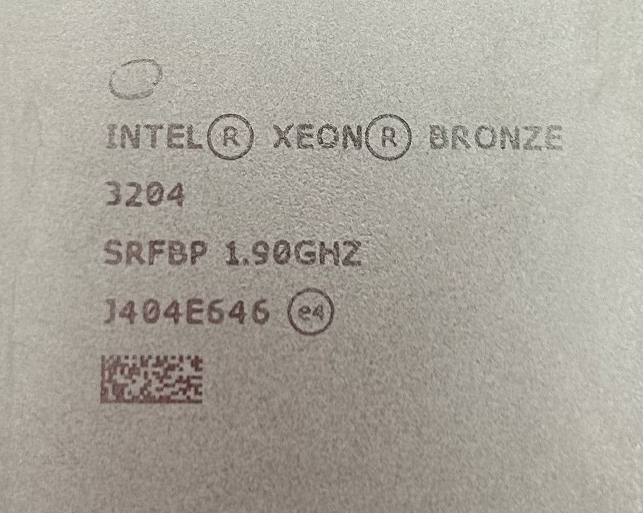 Dell SRFBP 1.9GHZ/8.25MB/85W/6C, BR 3204, Used