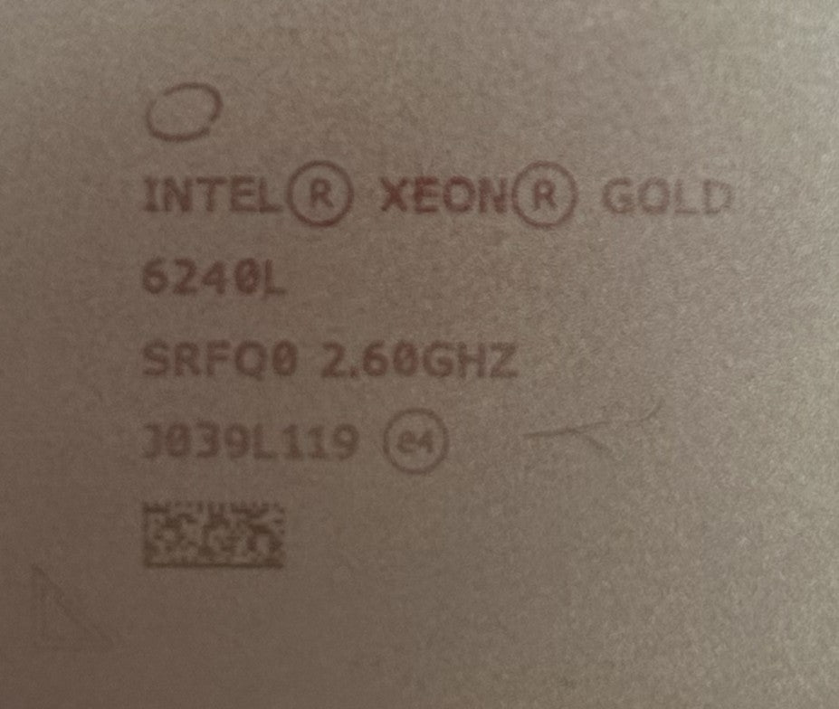 Dell SRFQ0 2.6GHZ/35.75MB/150W/18C, AU 6240L, Used