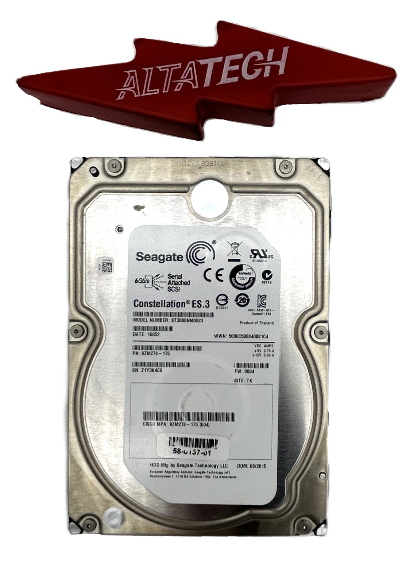 Dell ST3000NM0023 3TB 7.2K SAS 3.5 6G EP ST3000NM0023 / 9ZM278-150, Used