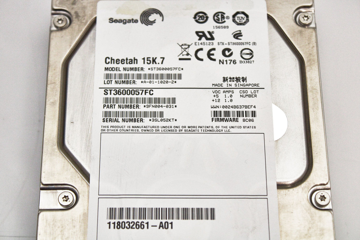 Dell ST3600057FC 600GB 15K FC 3.5 6G SEAGATE HDD, Used