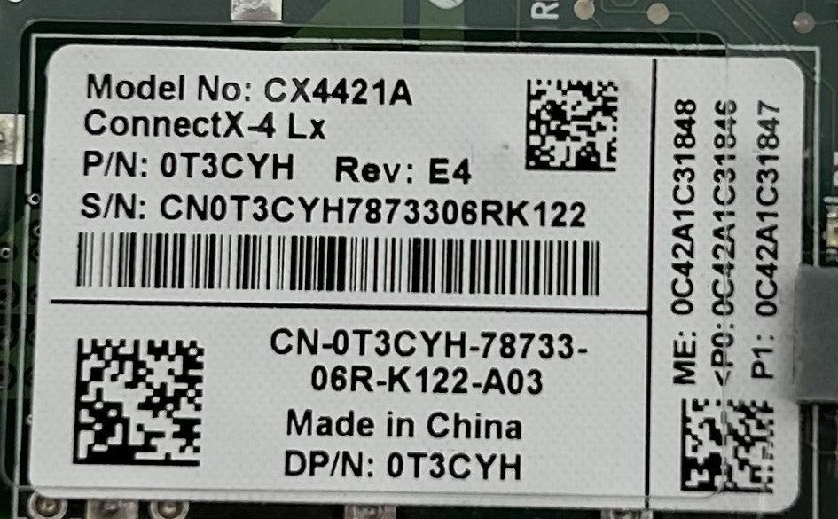 Dell T3CYH CX-4 25GB DP Mezzanine Card SFP28, Used