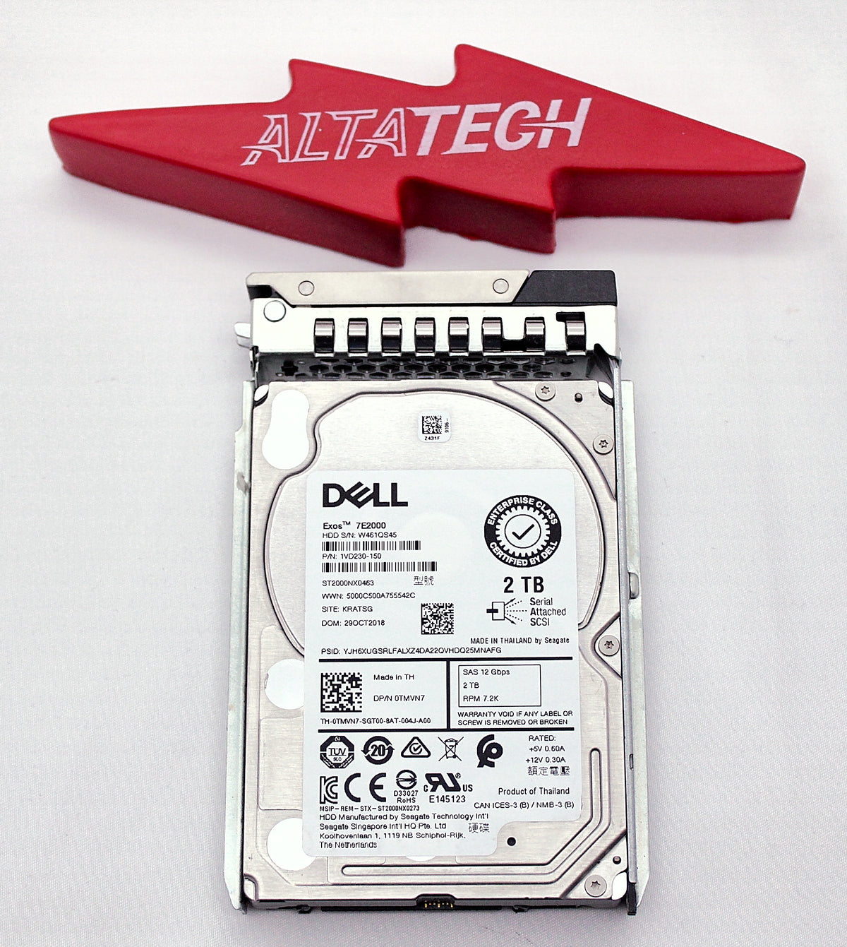Dell 0TMVN7 2TB 7.2K SAS 2.5 12G, Used