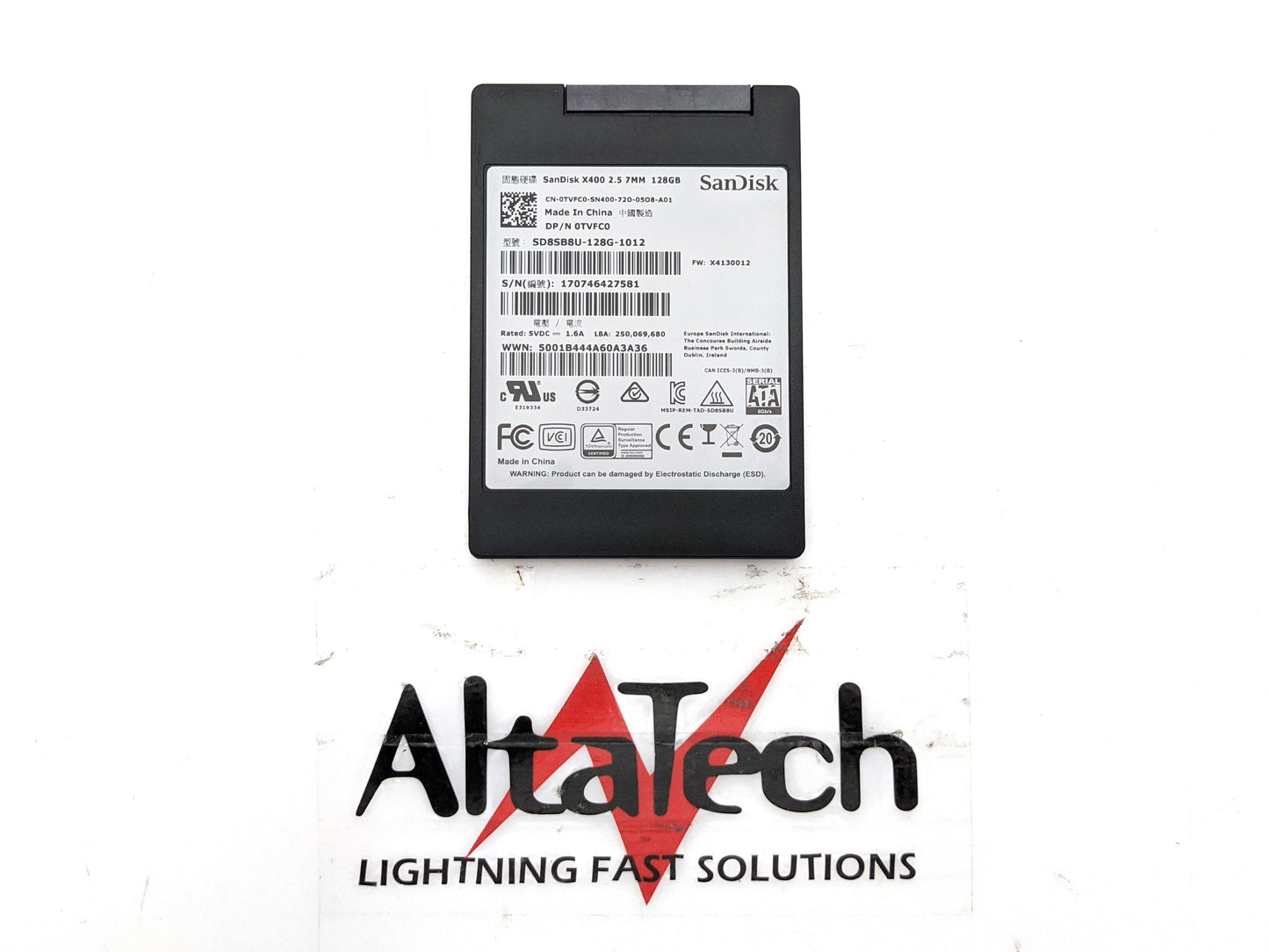 Dell TVFC0 128GB SSD SATA 2.5" 6G, Used