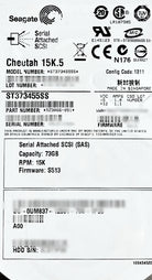 Dell UM837 73GB 15K SAS 3.5 3G HDD, Used