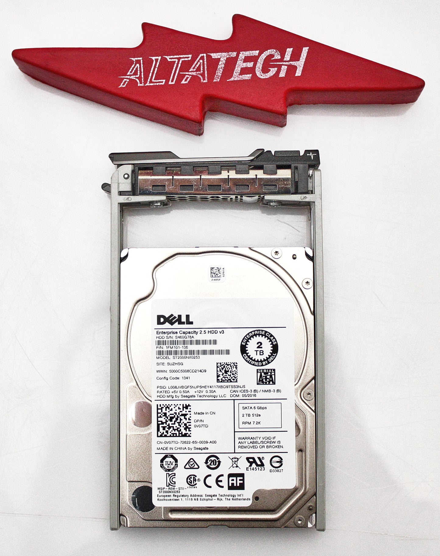 Dell V07TD 2TB 7.2K SATA 2.5 6G ST2000NX0253 / 1FM101-136, Used