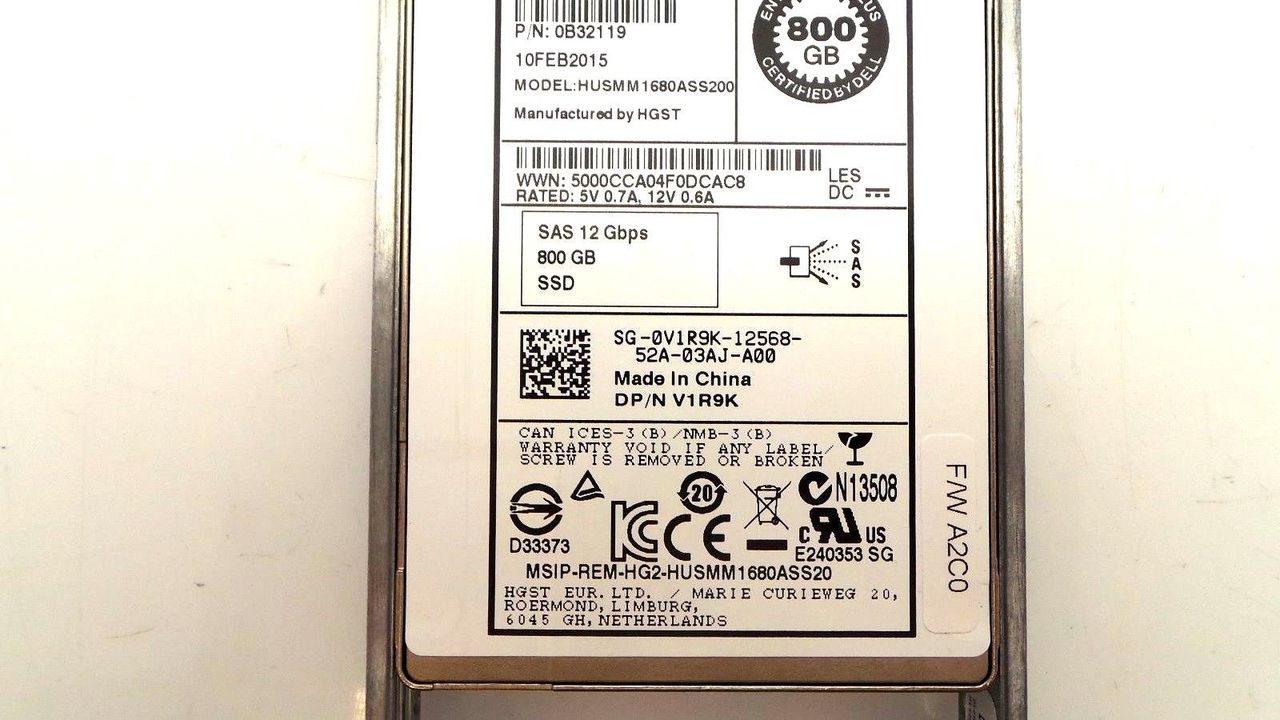 Dell V1R9K-EQL_NOB 800GB SSD SAS 2.5" 12G MU, New Open Box