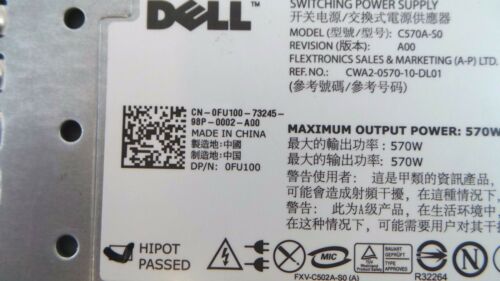 Dell 0VPR1M 570W Power Supply R710, Used