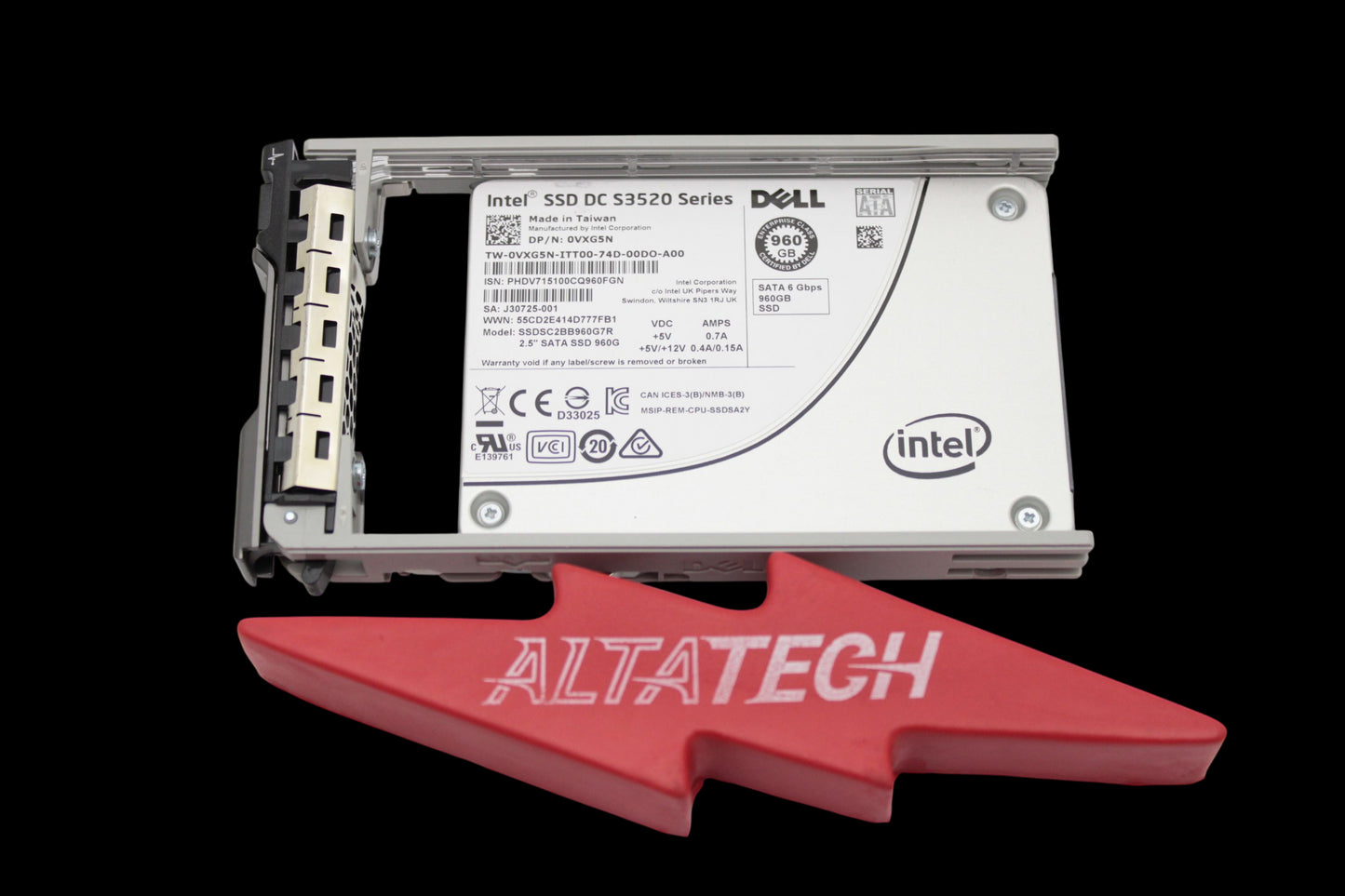 Dell VXG5N 960GB SSD SATA 2.5 6G RI S3520 SSDSC2BB960G7R, Used