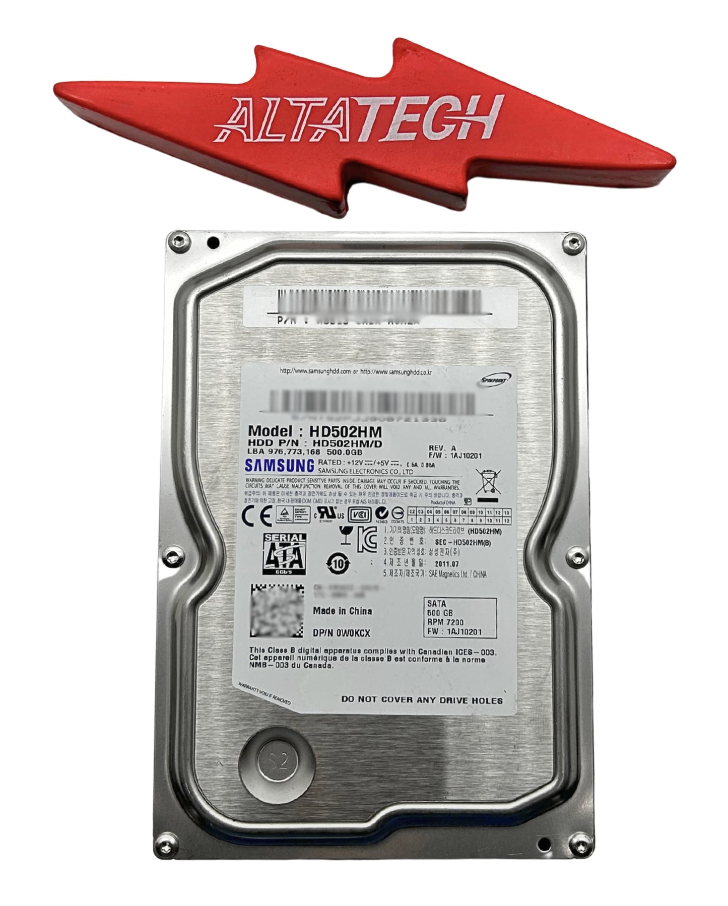 Dell W0KCX 500GB 7.2K SATA 3.5 6G SAMSUNG, Used