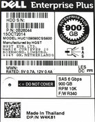 Dell W4K81-CML 900GB 10K SAS 2.5 6G HUC109090CSS600 / 0B26044 EP+, Used