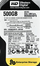 Dell WD5002ABYS 500GB 7.2K SATA 3.5 3G WD HDD, Used