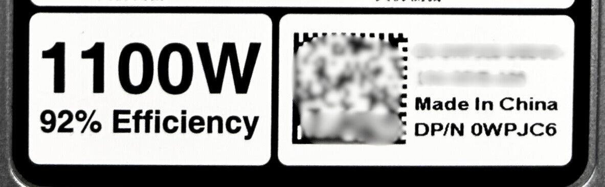 Dell WPJC6 1100W POWER SUPPLY DC T550/R750, Used