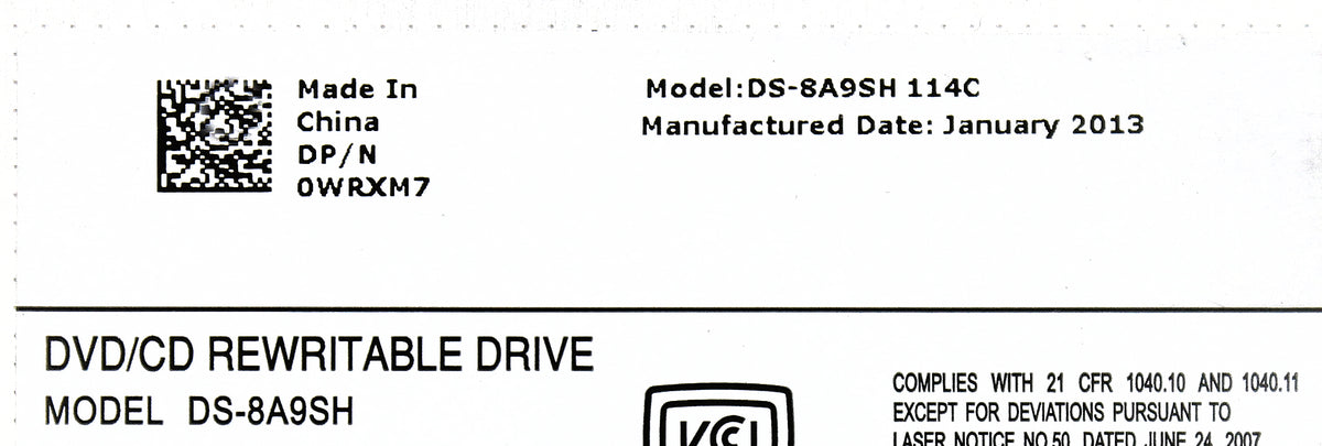 Dell WRXM7 DVD+/-RW SATA SLIMLINE R710, Used