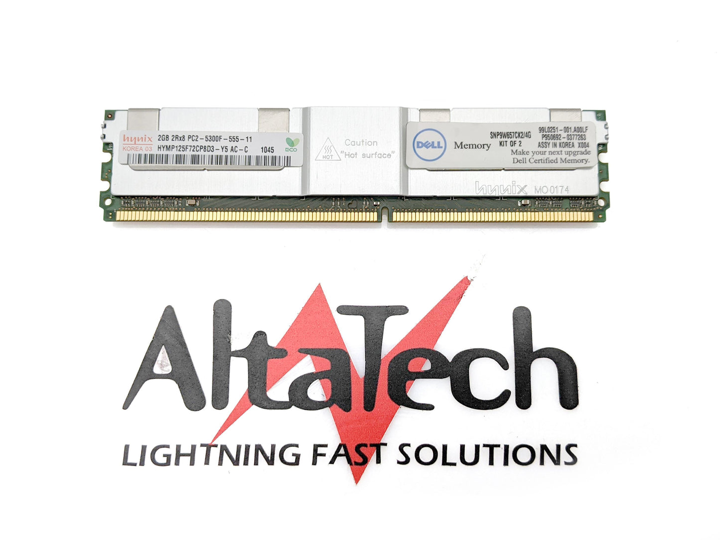 Dell X527N Dell X527N 2GB PC2-5300F DDR2-667 2RX8 FBDIMM ECC Memory Hynix HYMP125F72CP8D3-Y5, Used