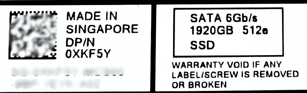 Dell XKF5Y 1.92TB SSD SATA 2.5 6G MU MTFDDAK1N, Used