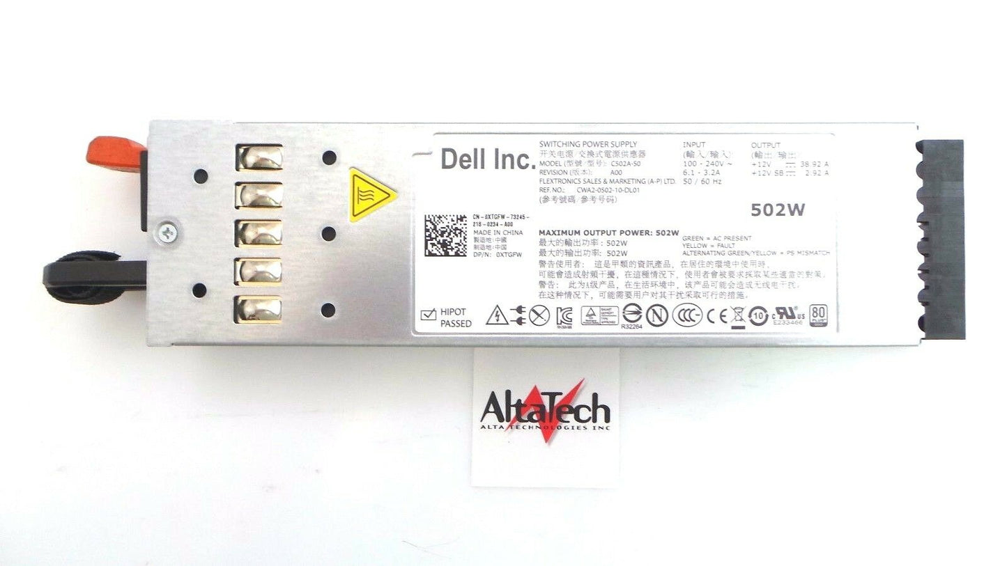 Dell XTGFW PowerEdge R610 502W Power Supply, Used