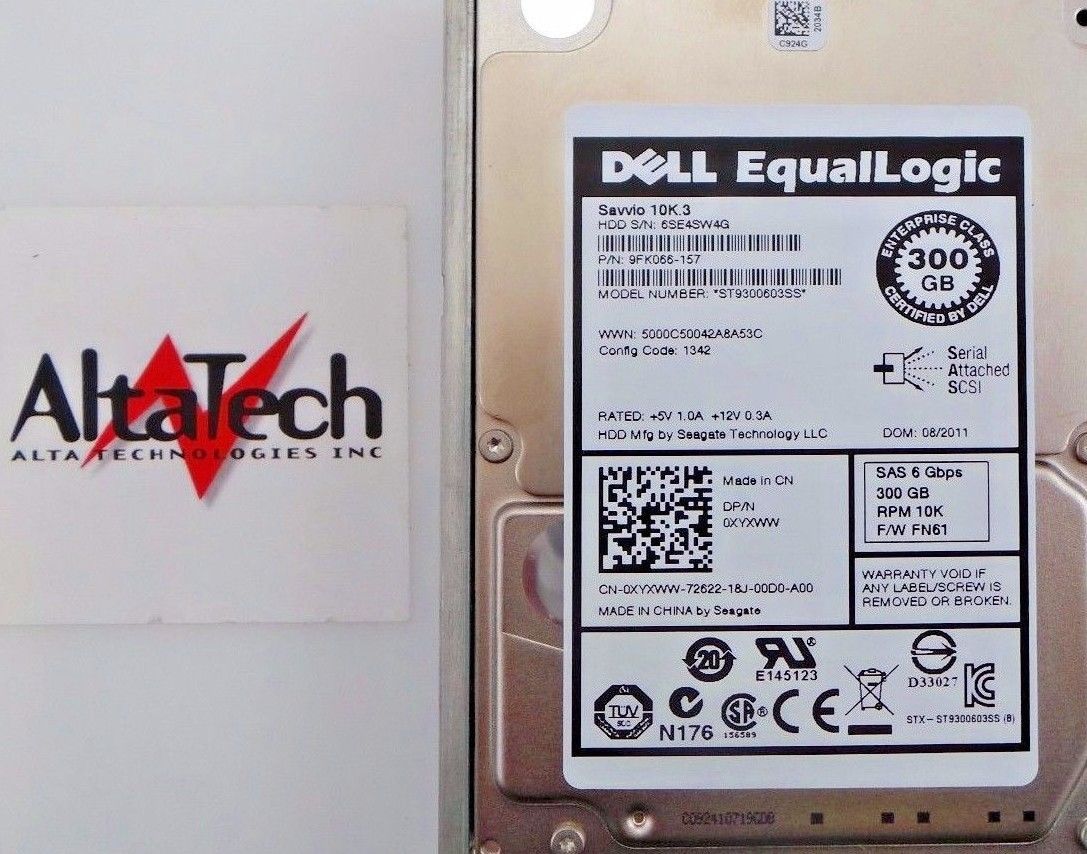 Dell XYXWW Equallogic 300GB 10K SAS 2.5" 6G, Used