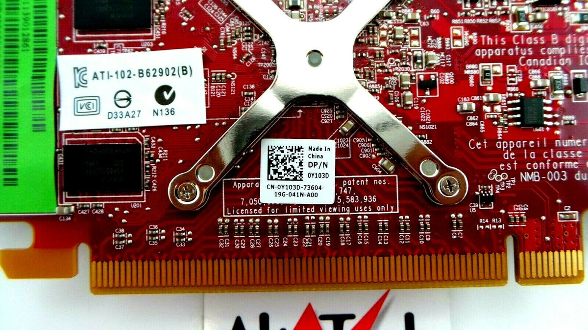 Dell 0Y104D ATI Radeon HD3450 256MB PCIe Graphics Card, Used