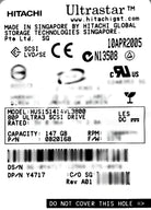Dell Y4717 146GB 15K U320 Hitachi HDD, Used